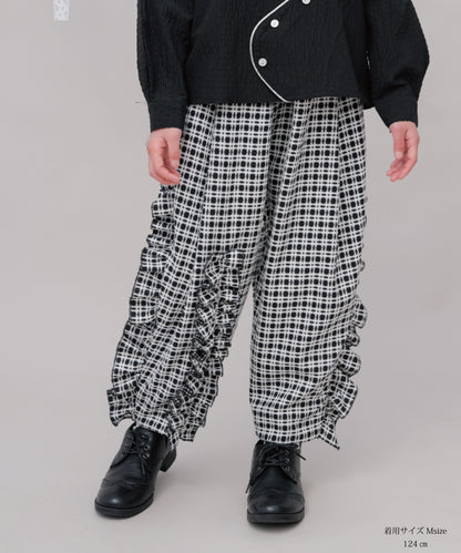 チェックフリルパンツ　[243-0905-1]