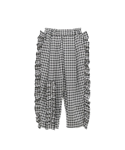 チェックフリルパンツ　[243-0905-1]