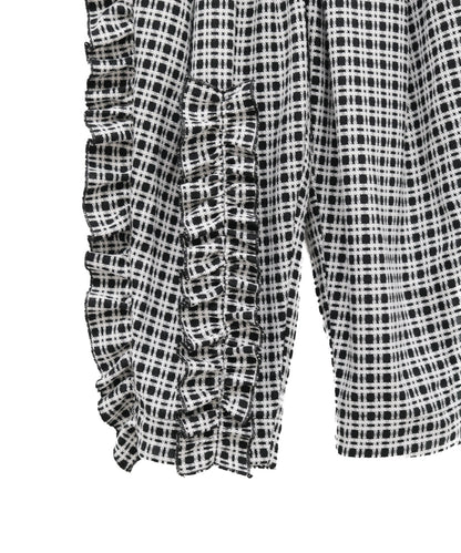 チェックフリルパンツ　[243-0905-1]