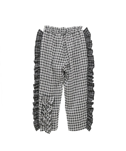 チェックフリルパンツ　[243-0905-1]