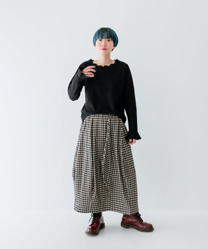 スカラップテレコカットソー　ladies [243-1508-2]