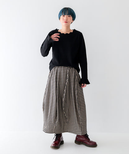 ウェーブドレーピングスカート ladies [243-1101-2]