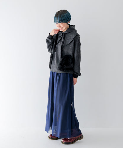 チュールワイドパンツ  ladies [243-0903-2]