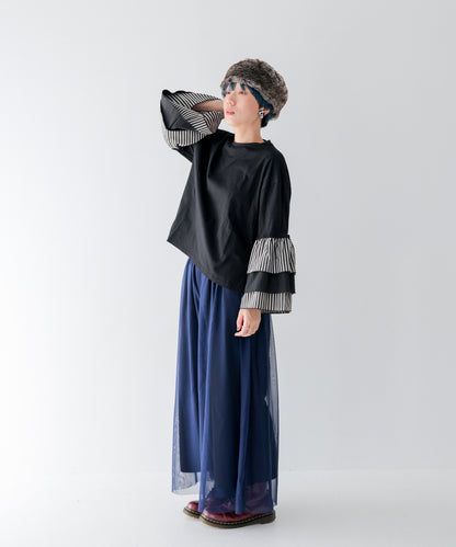 チュールワイドパンツ  ladies [243-0903-2]