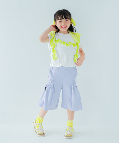 リボンギャザーワイドハーフパンツ　　[241-1003-1]