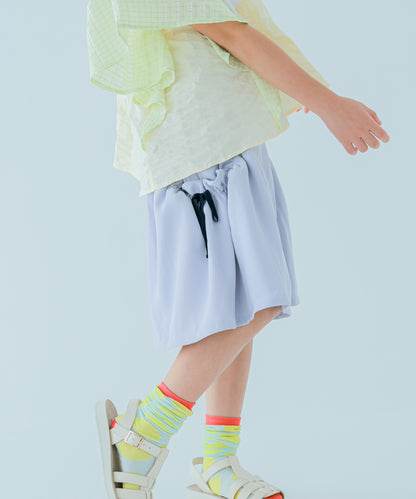 リボンギャザーワイドハーフパンツ　　[241-1003-1]