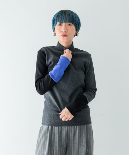 配色カラーハイネックTシャツ　ladies [243-1510-2]