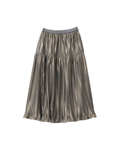 メタリックプリーツ加工スカート[243-1102-1]