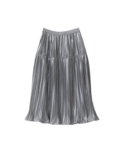 メタリックプリーツ加工スカート[243-1102-1]