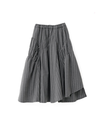 ピンストライプシャーリングギャザースカート[243-1103-1]