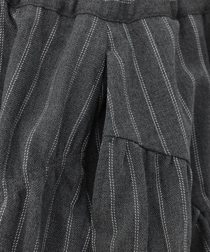 ピンストライプシャーリングギャザースカート[243-1103-1]