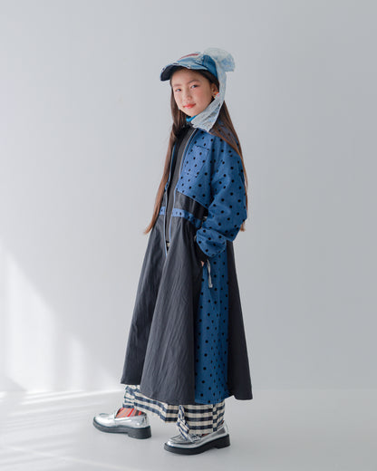 フロッキードットzipperジャケットワンピース   [352-0102-1]