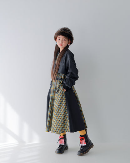 チェックzipperジャケットワンピース   [352-0101-1]