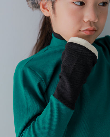 配色フィンガーハイネックtee     [352-1403-1]