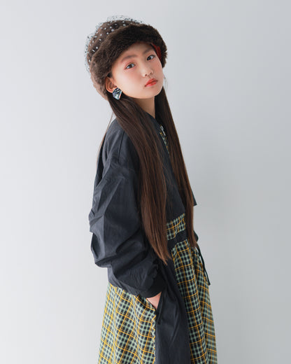 チェックzipperジャケットワンピース   [352-0101-1]