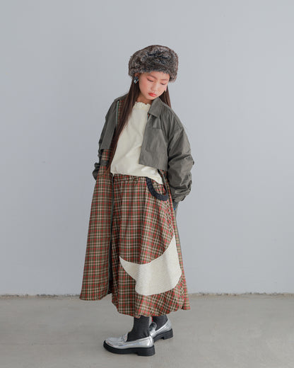チェックmoonシャギーバルーンスカート   [352-1101-1]