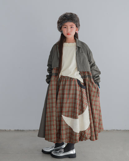 チェックmoonシャギーバルーンスカート   [352-1101-1]