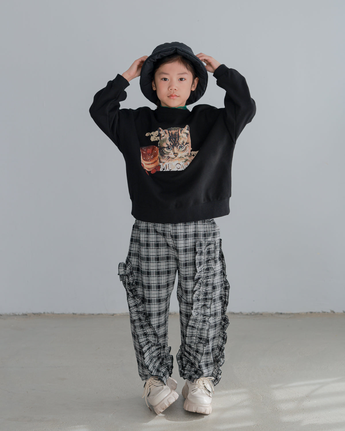 チェックアシメフリルパンツ    [352-0908-1]