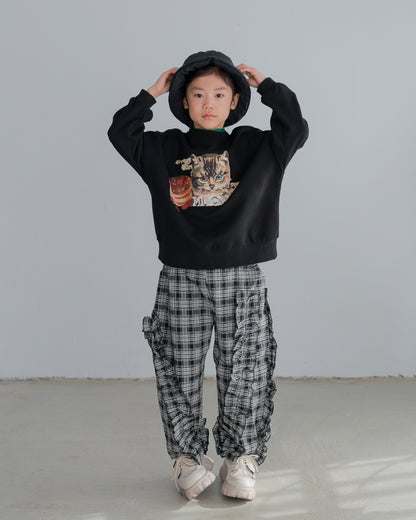 チェックアシメフリルパンツ    [352-0908-1]