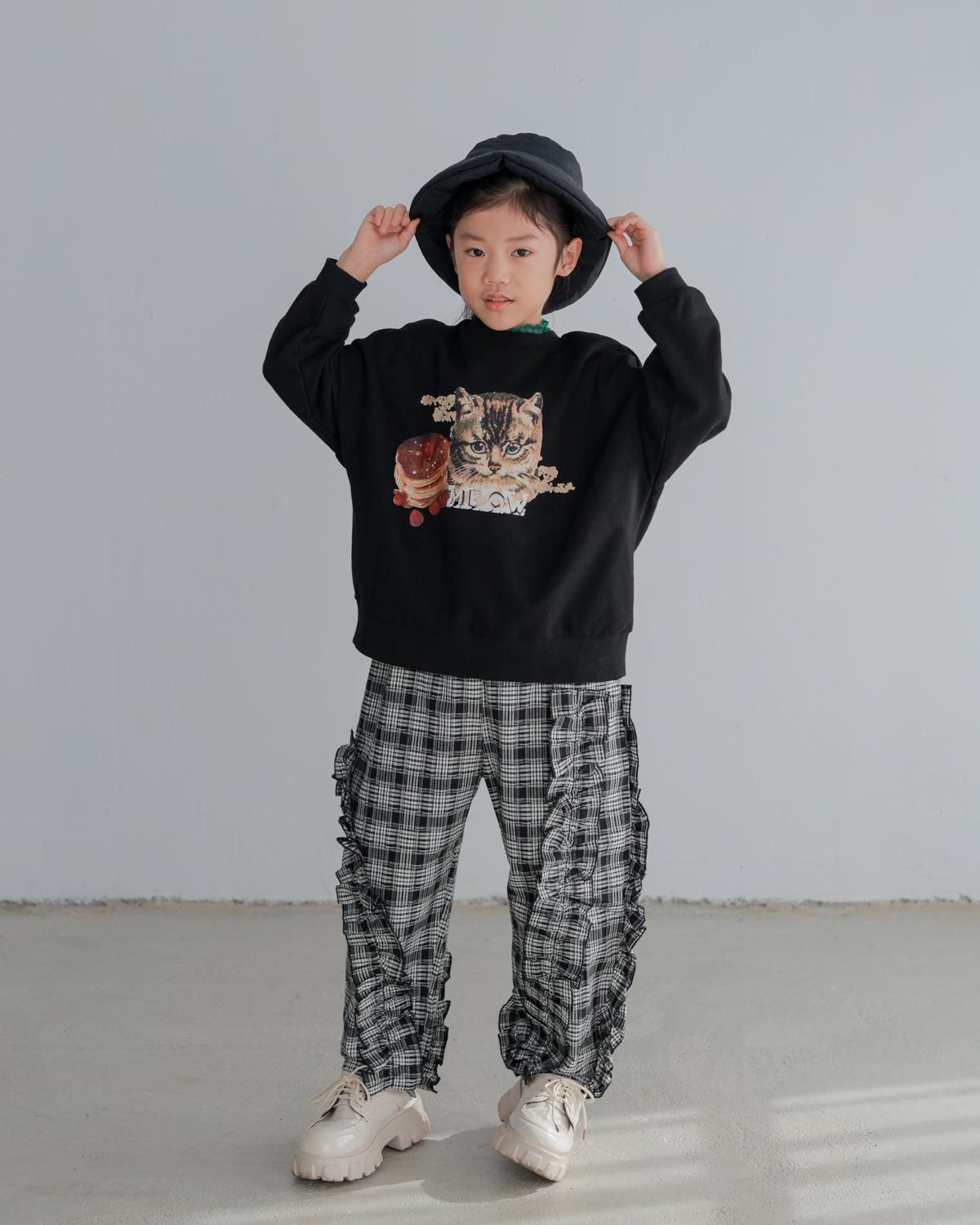 チェックアシメフリルパンツ    [352-0908-1]