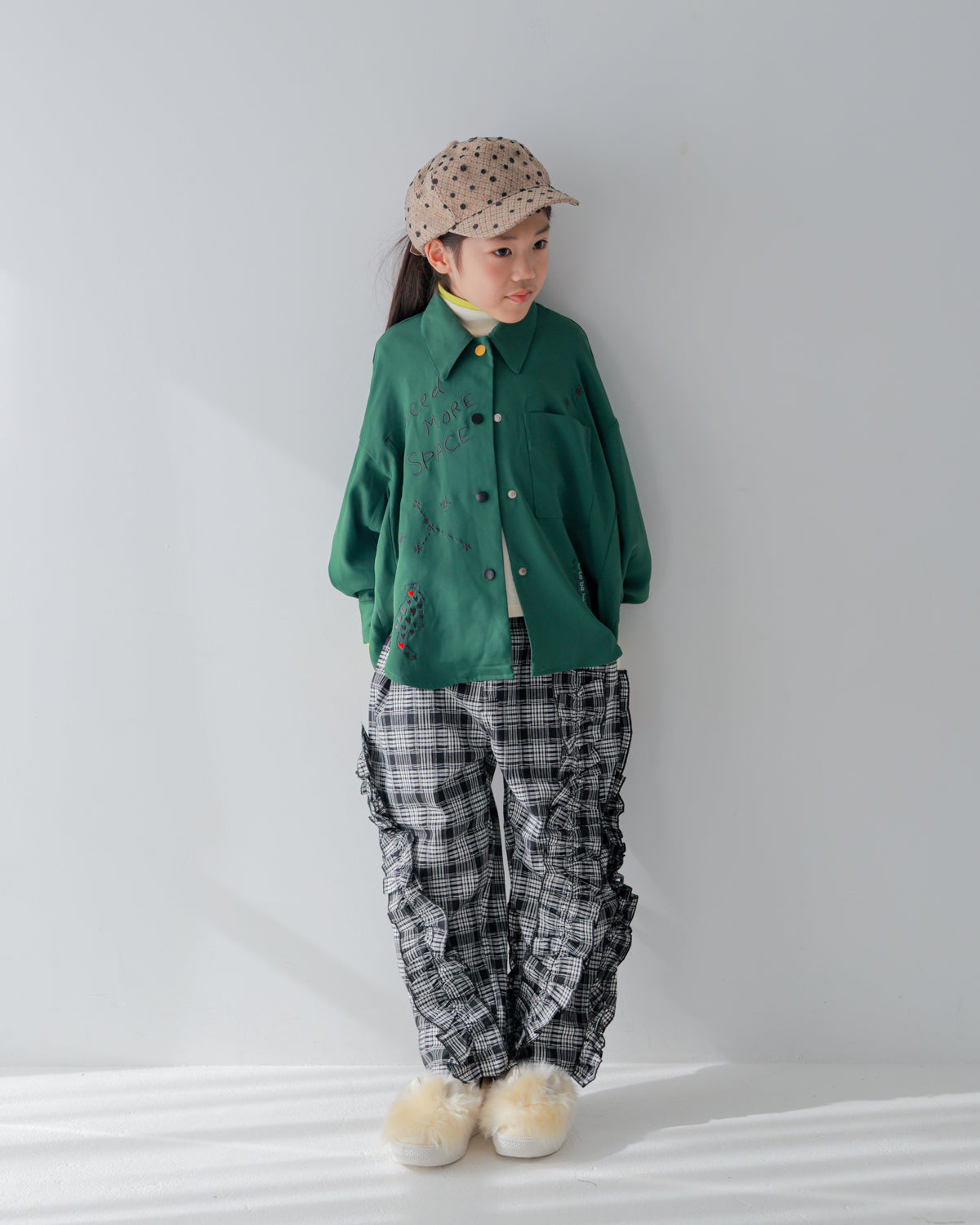 チェックアシメフリルパンツ    [352-0908-1]