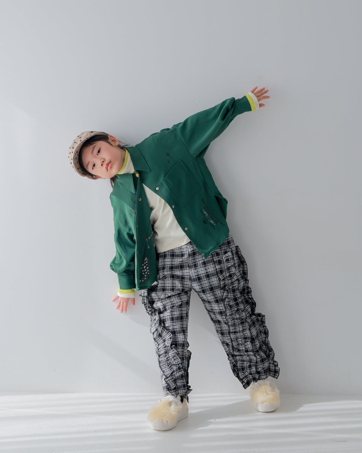 チェックアシメフリルパンツ    [352-0908-1]