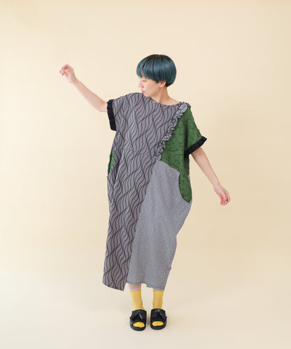 切替えドルマンワンピース ladies [251-0103-2]