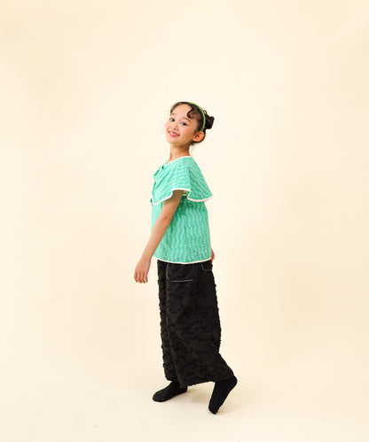 フリンジラインベイカーワイドパンツ[251-0907-1]