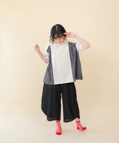 サイドプリーツチェックT  ladies  [251-1401-2]