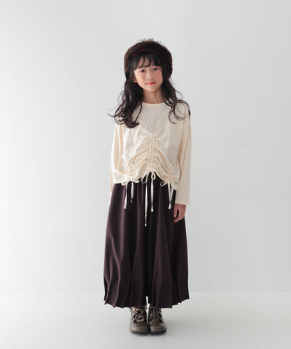 moonパッチワークドローストリングTシャツ  [243-1502-1]