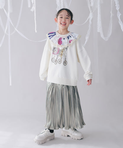 メタリックプリーツ加工スカート[243-1102-1]