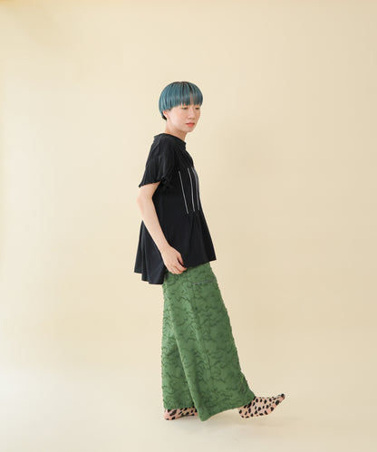 フリンジラインベイカーワイドパンツ ladies         [251-0907-2]