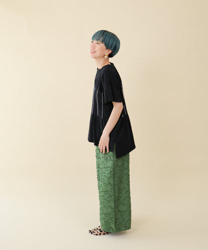 フリンジラインベイカーワイドパンツ ladies         [251-0907-2]