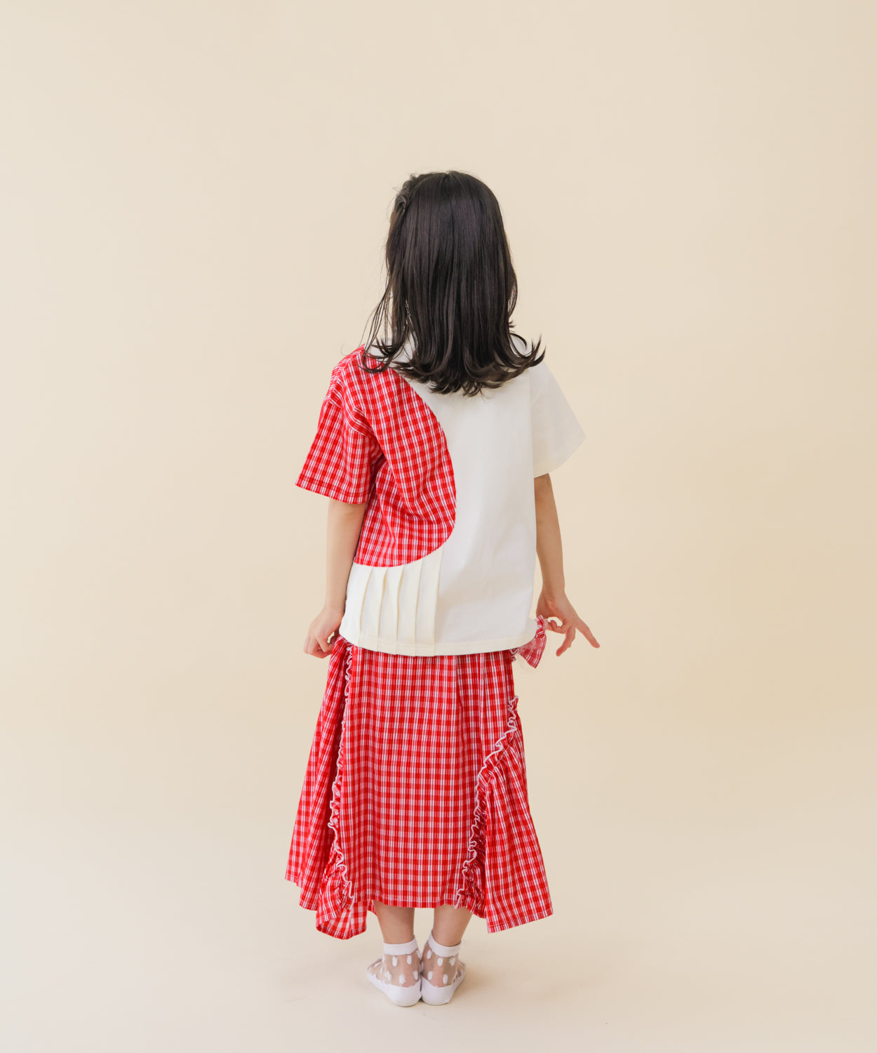 unoa スカート　新品 ヨーロピアンフラックス サイド切替Iラインスカート