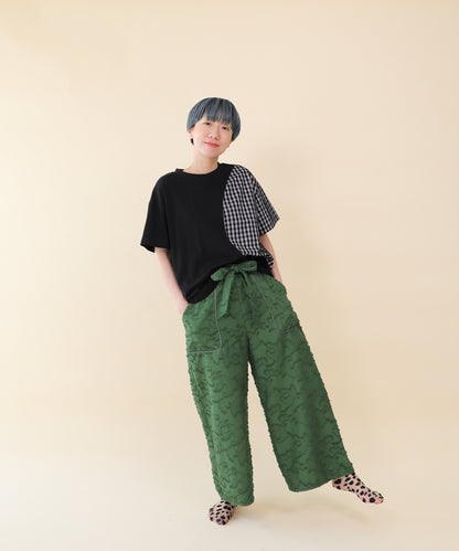 フリンジラインベイカーワイドパンツ ladies         [251-0907-2]