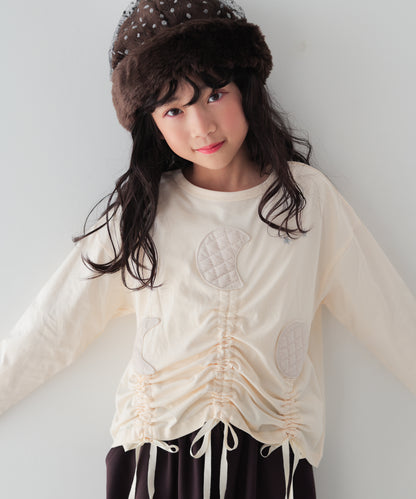 moonパッチワークドローストリングTシャツ  [243-1502-1]