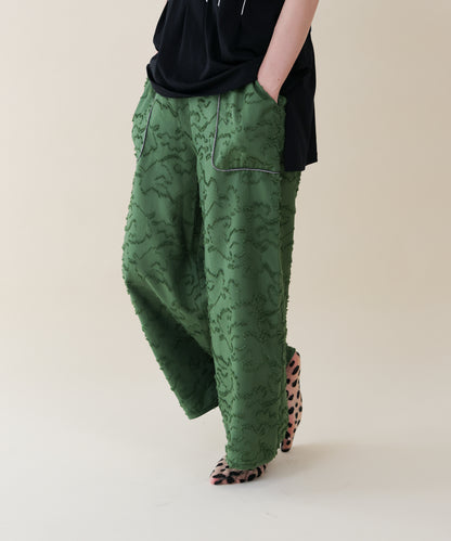 フリンジラインベイカーワイドパンツ ladies         [251-0907-2]