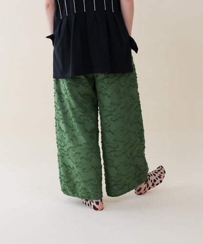 フリンジラインベイカーワイドパンツ ladies         [251-0907-2]