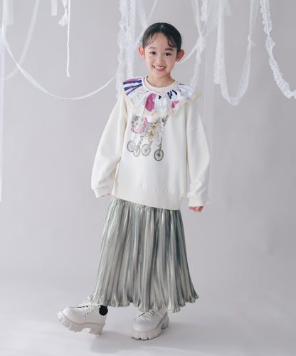 メタリックプリーツ加工スカート[243-1102-1]