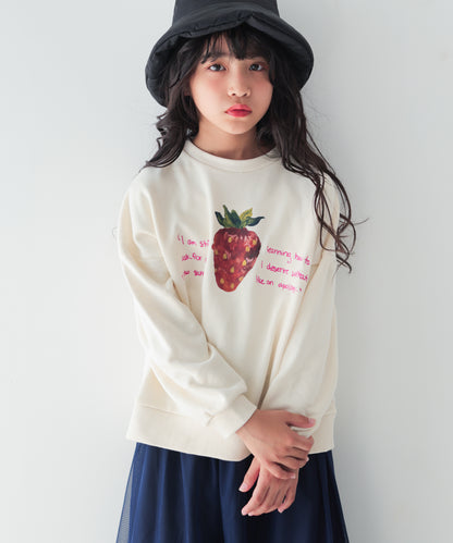 strawberry刺繍トレーナー　[243-0709-1]