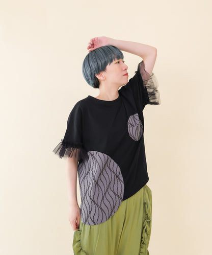 パッチワークワンポケットT ladies  [251-1404-2]