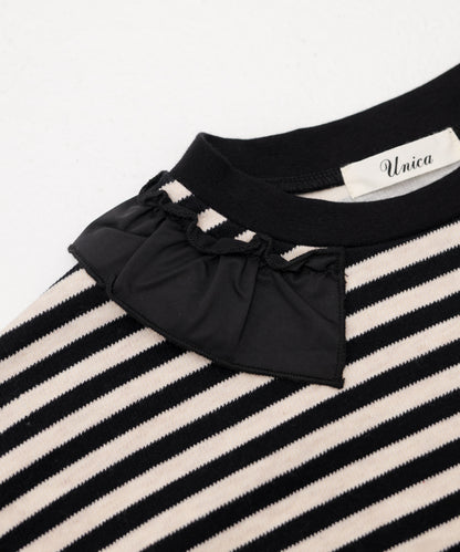 ストライプ切り替えTシャツ  [243-1503-1]