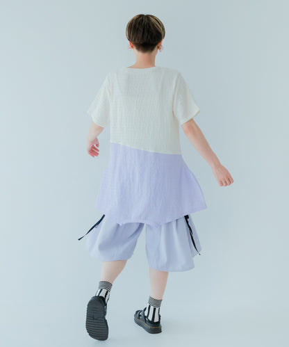 バイカラー変形T ladies　　[241-1505-2]