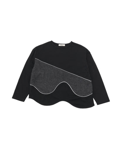 ウェーブパイピング切り替えTシャツ　ladies [243-1506-2]