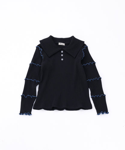 襟付きメロウカットソー　 [243-1507-1]