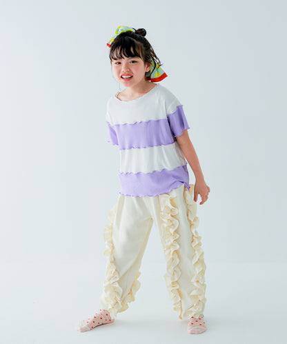 パネルボーダーメロウTシャツ　　[241-1509-1]