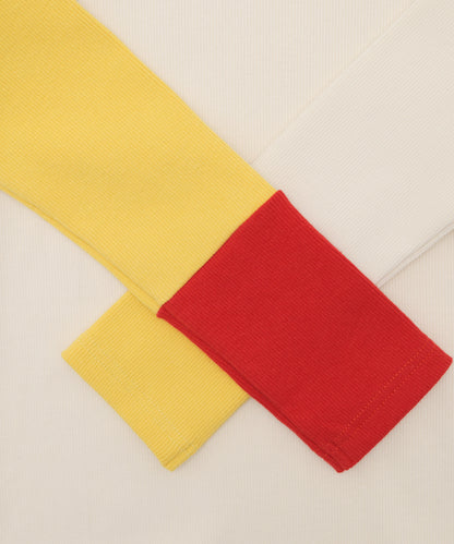 配色カラーハイネックTシャツ　ladies [243-1510-2]