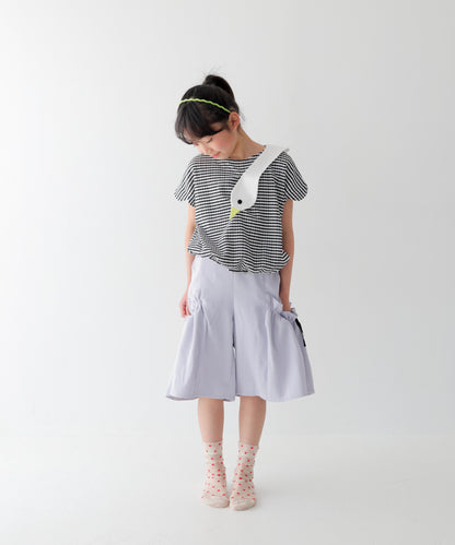 スワンスカラップギンガムTシャツ　　[241-1511-1]