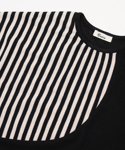 ワッフルきりかえTシャツ　 [243-1513-1]