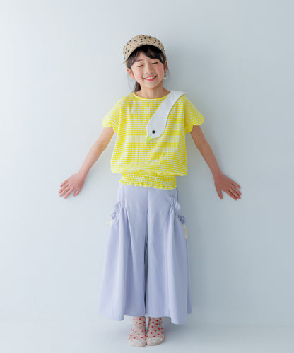 スワンスカラップギンガムTシャツ　　[241-1511-1]